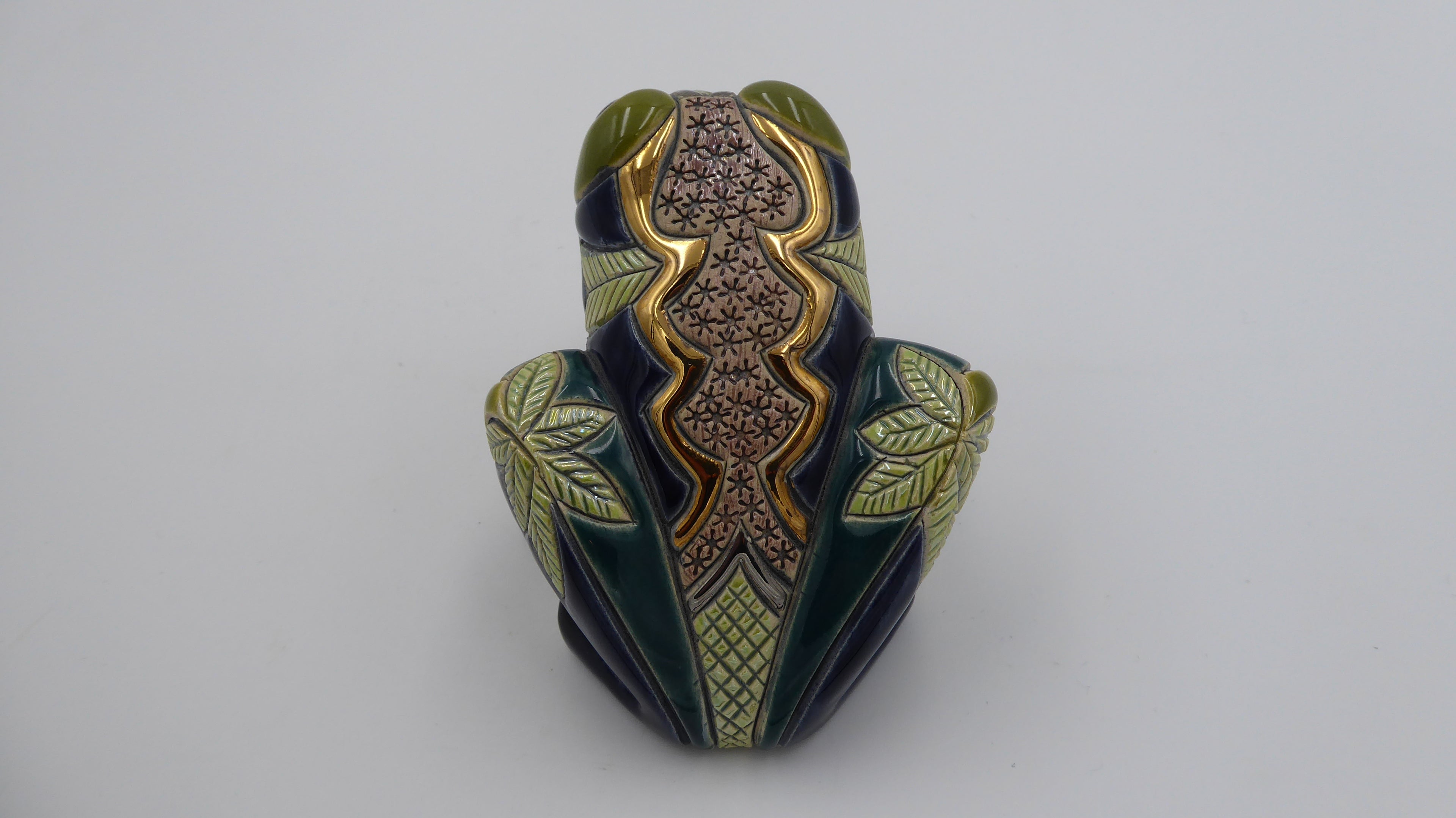 Belle grenouille DE ROSA bleu et vert