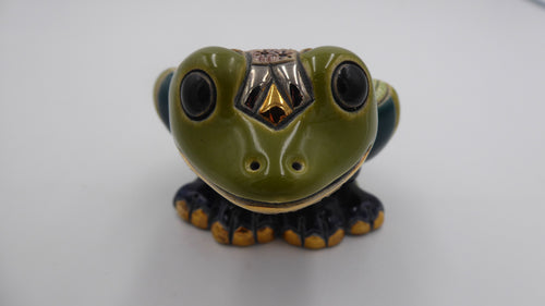 Belle grenouille DE ROSA bleu et vert