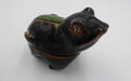 Vieille boite grenouille céramique noire et dorure (Possiblement d'origine Africaine)