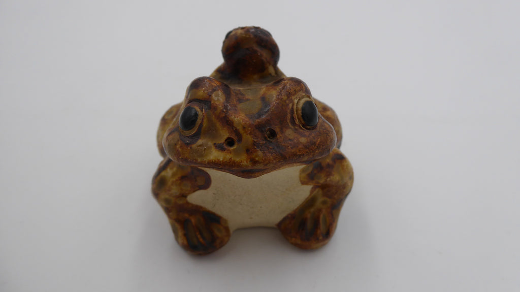 Terre cuite peinte grenouille et son bébé