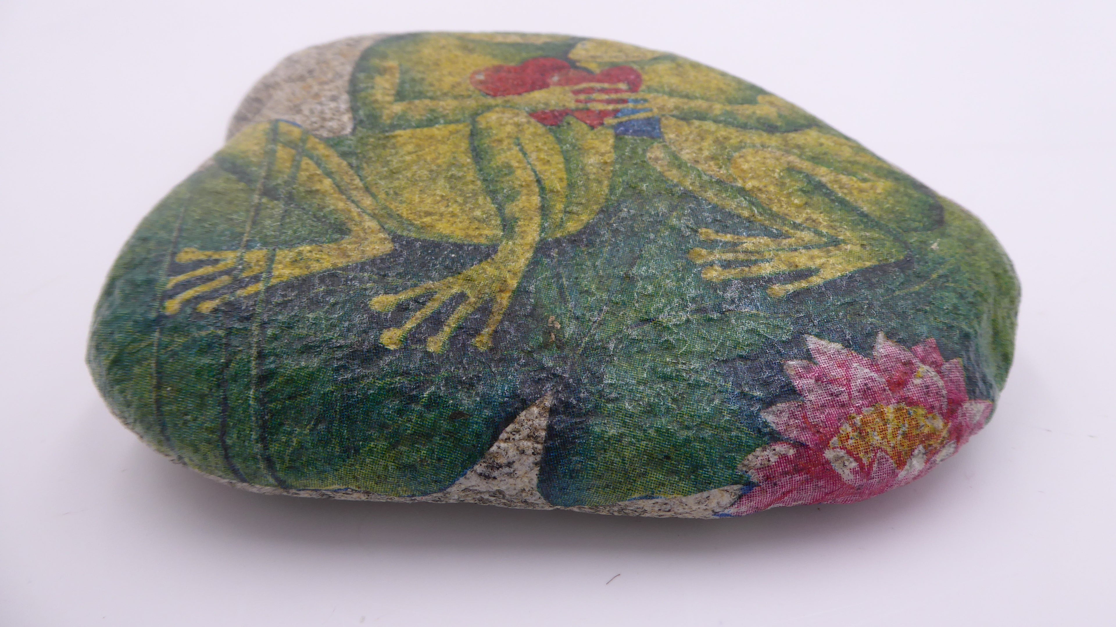 Couple de grenouilles peinture sur galet