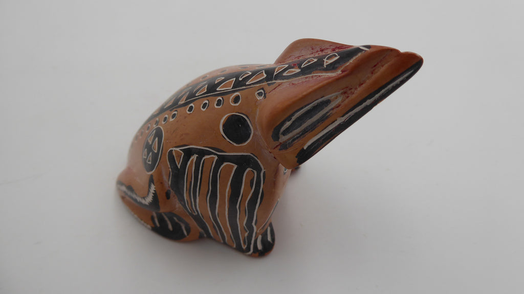 Grenouille sculptée en bois décoration motifs Amérique du sud