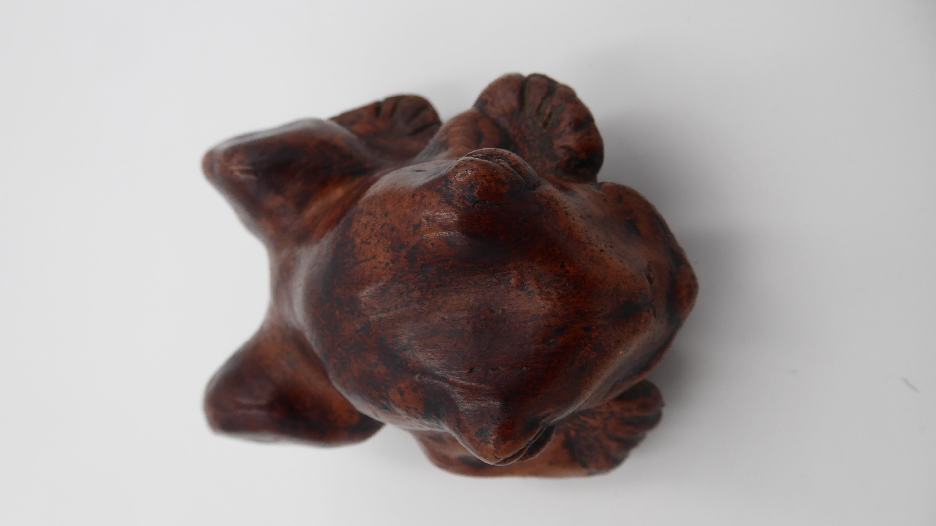 Vieille grenouille en bois