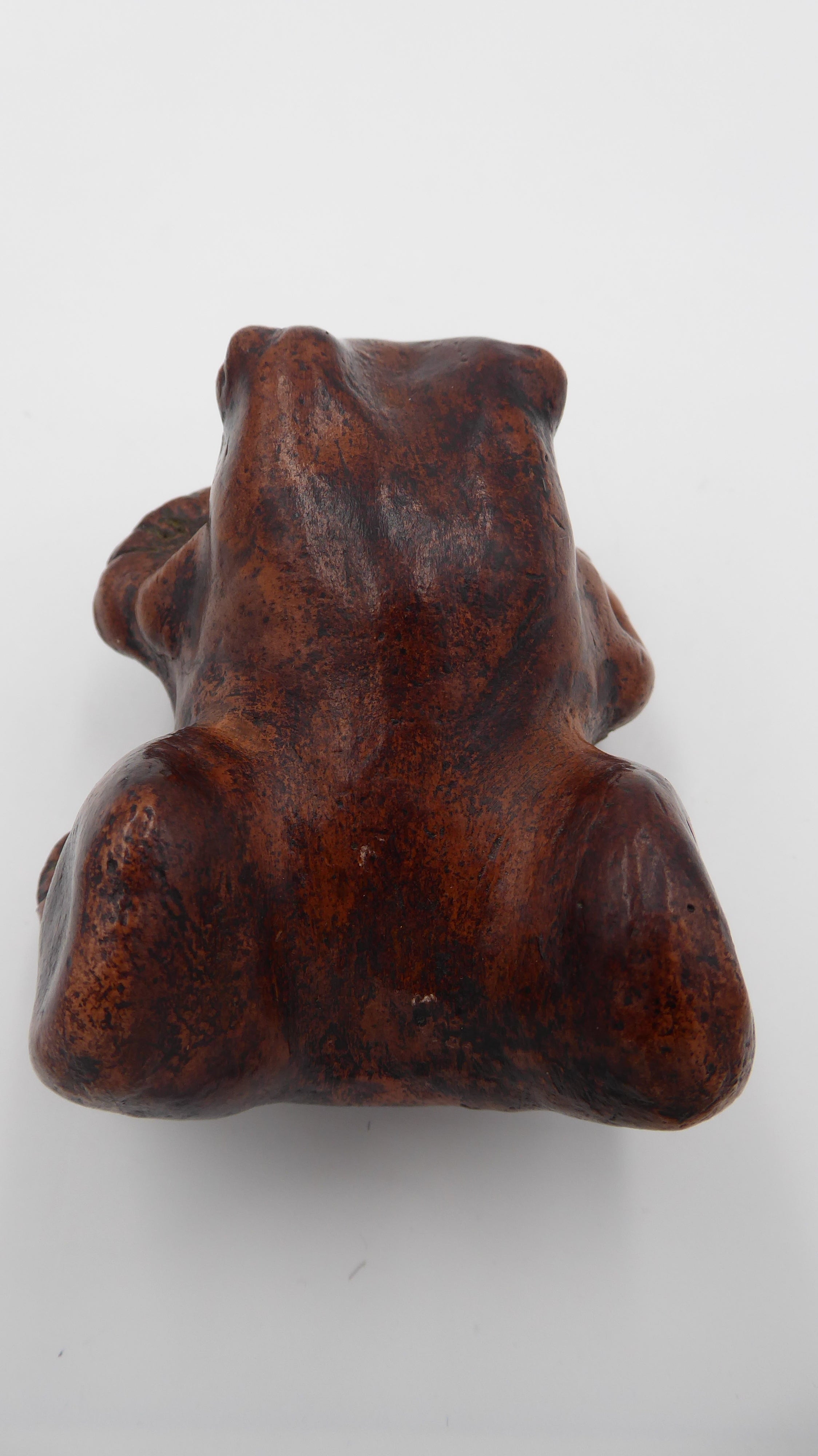 Vieille grenouille en bois