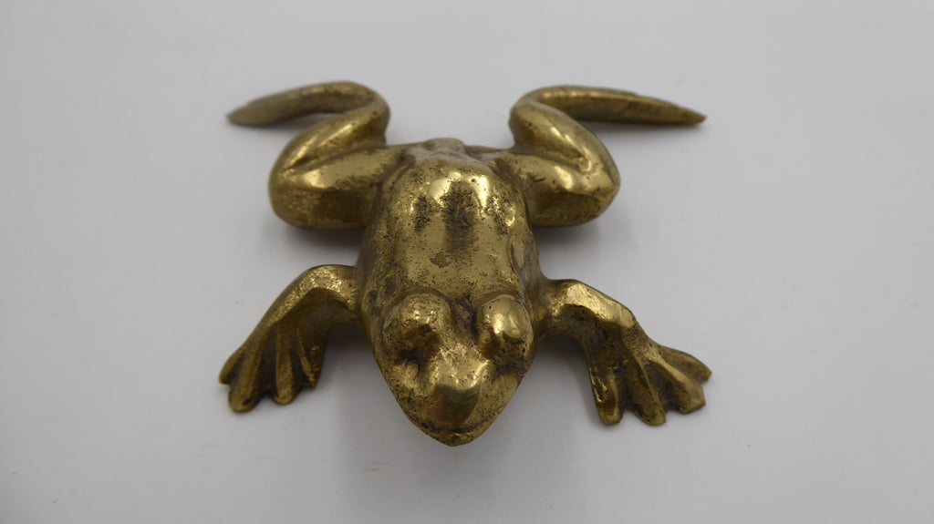 Ancienne grenouille en laiton massif numérotée 239