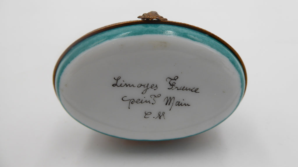 Petite boite à bijoux LIMOGES fermoir grenouille en laiton