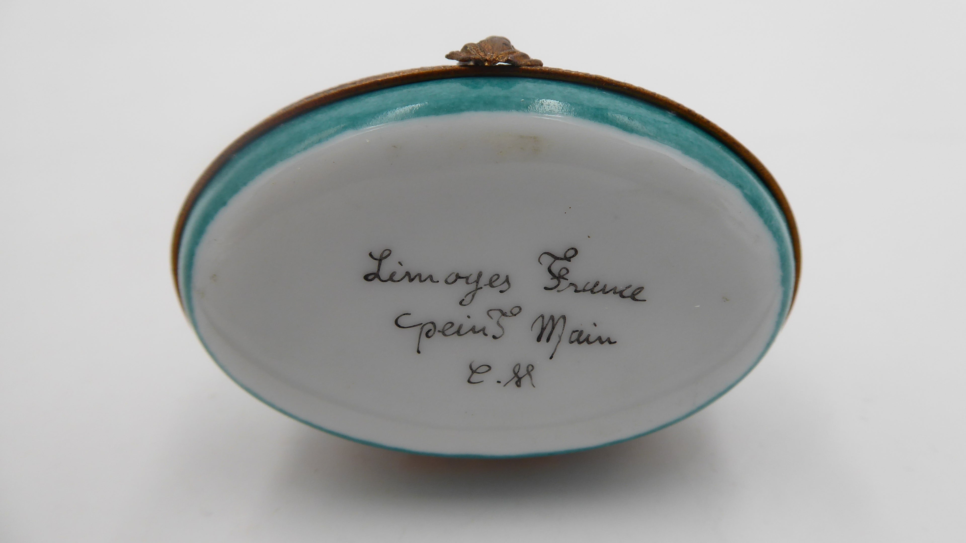 Petite boite à bijoux LIMOGES fermoir grenouille en laiton