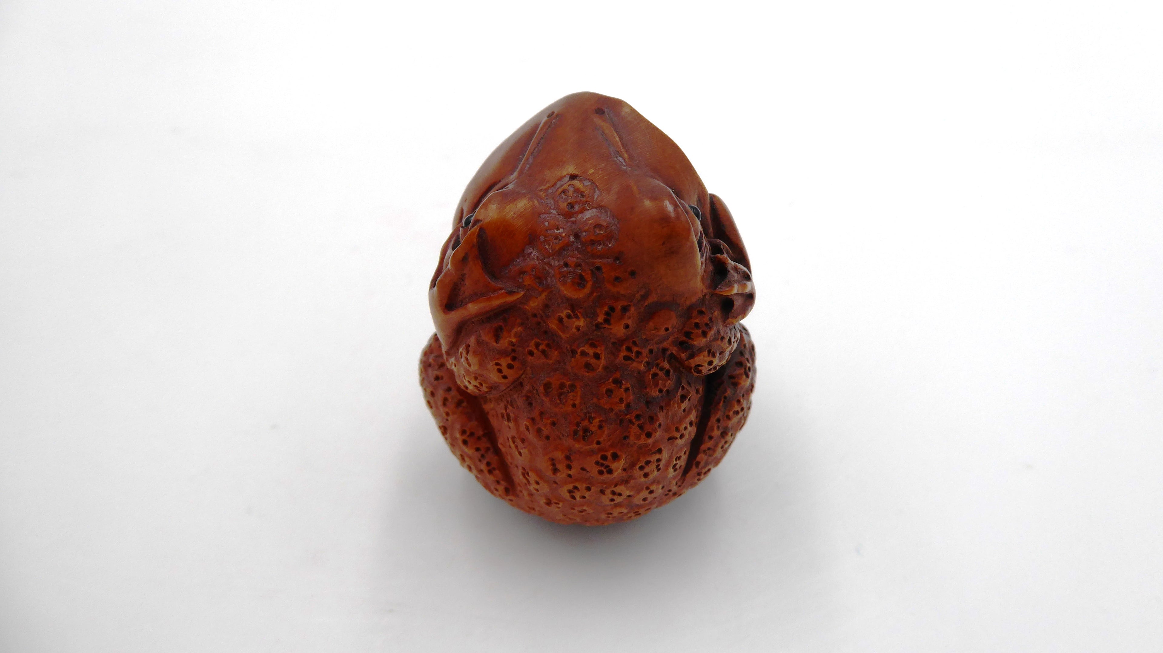 Metsuke signé Grenouille avalant une grenouille