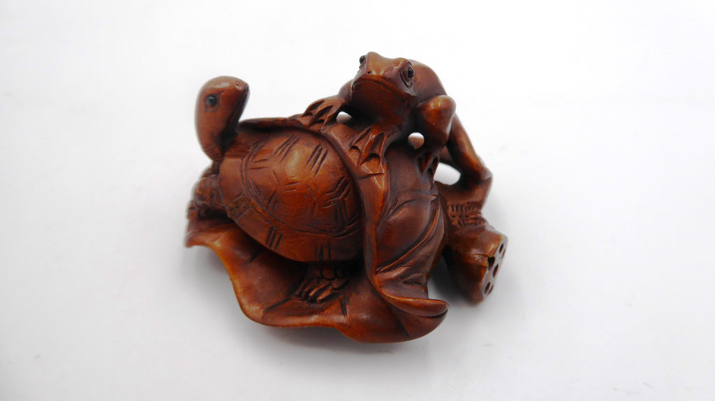 Metsuke signé Grenouille et tortue