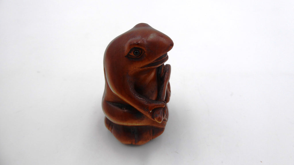Metsuke signé Grenouille jouant du violon