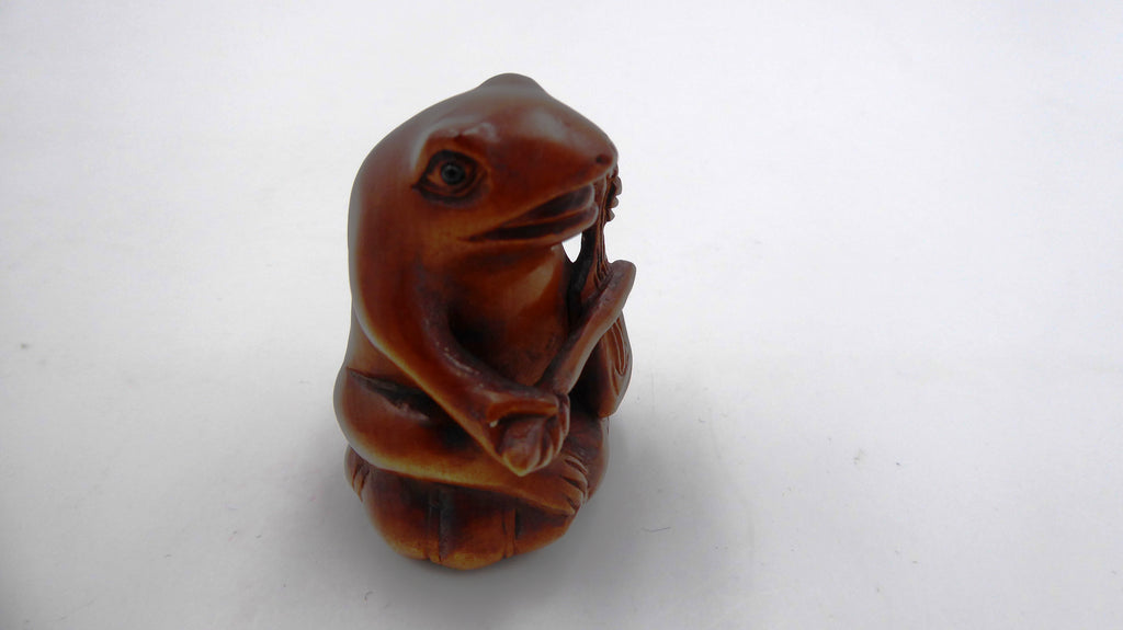 Metsuke signé Grenouille jouant du violon