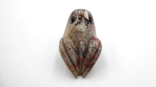 Belle petite grenouille en pierre rhodonite