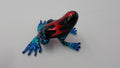 Grenouille rouge noire et bleu en verre soufflé main