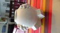 Vase boule art déco faïence décor craquelé blanc