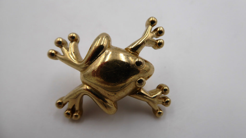 Petite broche en métal doré AGATHA