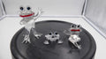 Ensemble de trois petites grenouilles en cristal