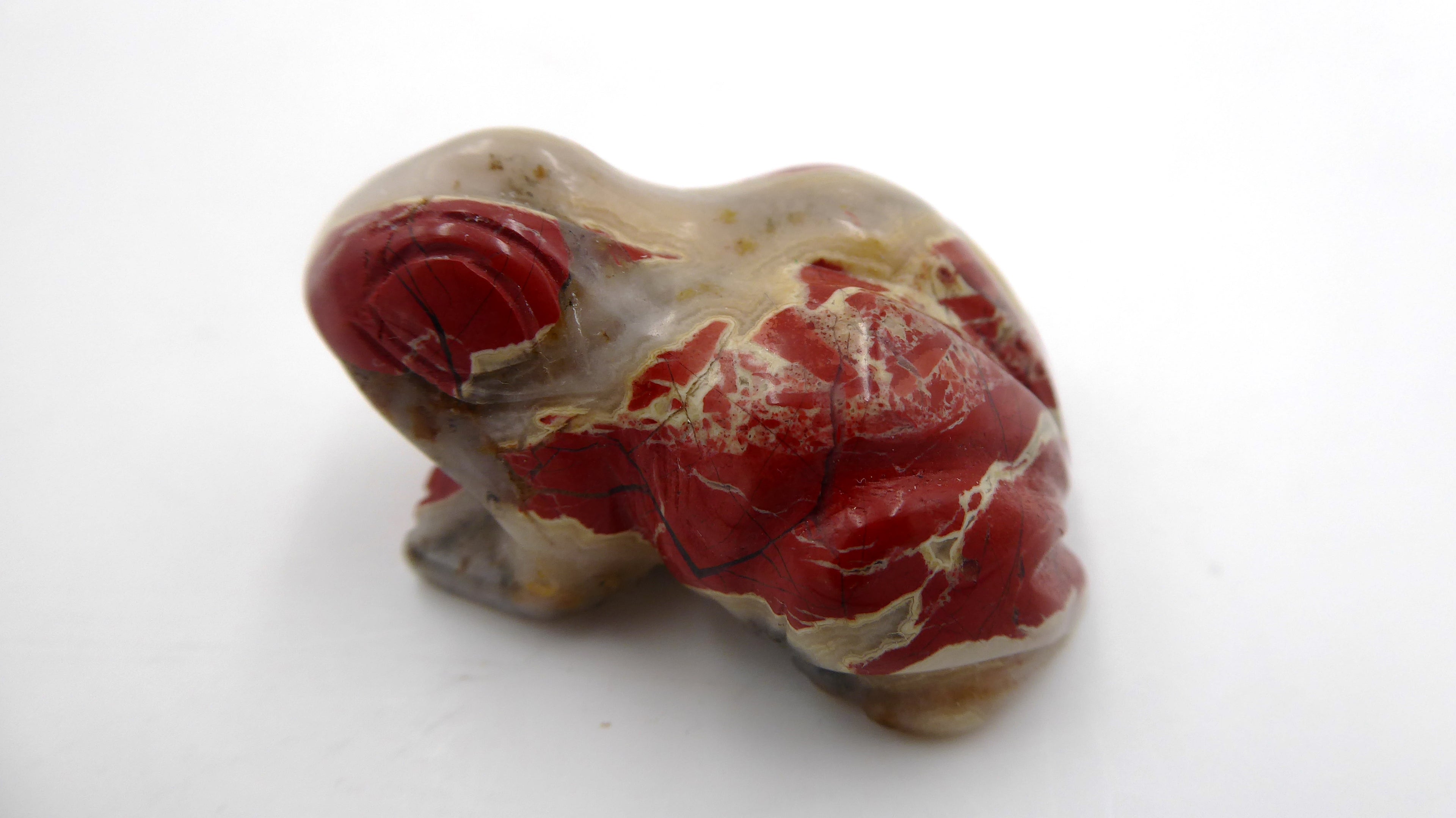 Rare et superbe grenouille en jaspe rouge