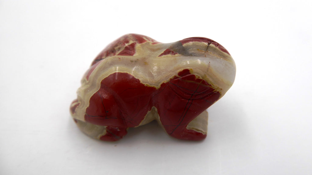 Rare et superbe grenouille en jaspe rouge