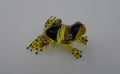 Grenouille jaune noire et marron en verre soufflé main