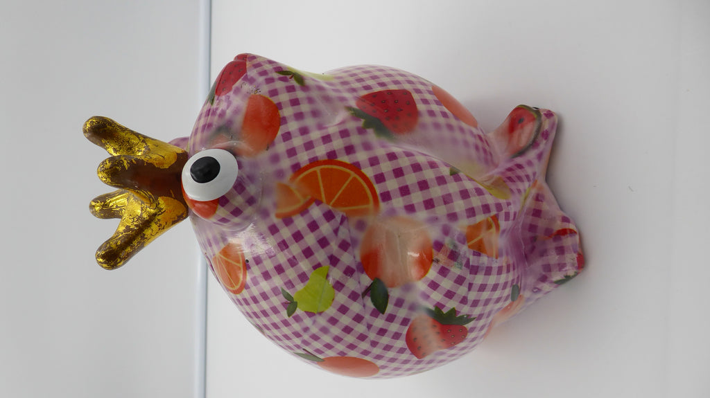 Très grosse grenouille tirelire roi POMME PIDOU en céramique