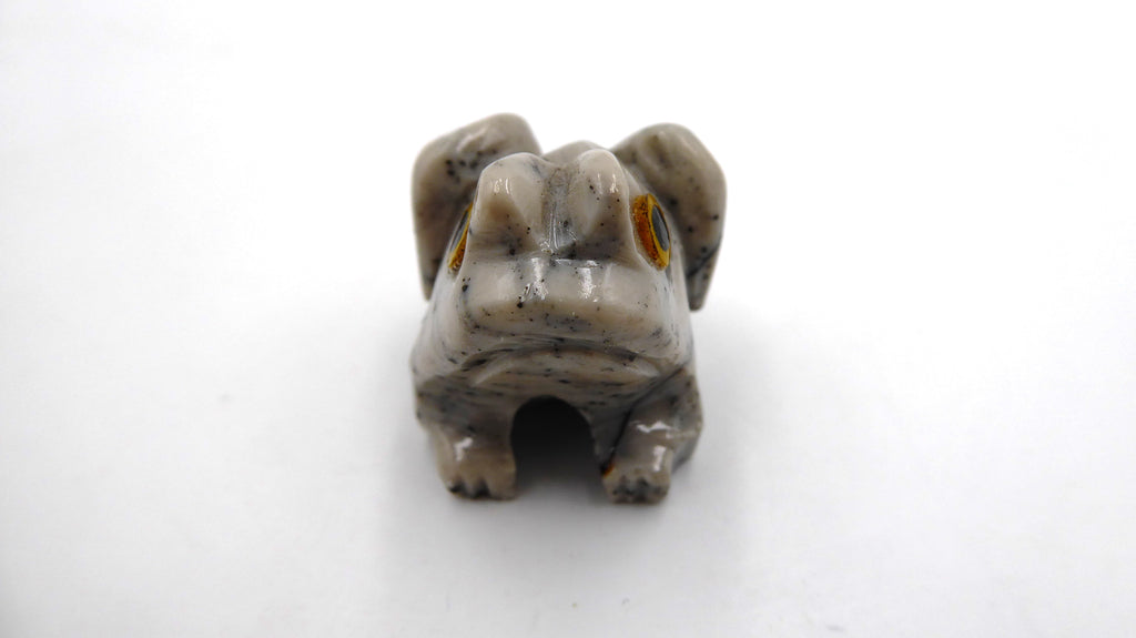 Petite grenouille en pierre rhodonite