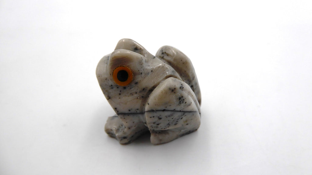 Petite grenouille en pierre rhodonite