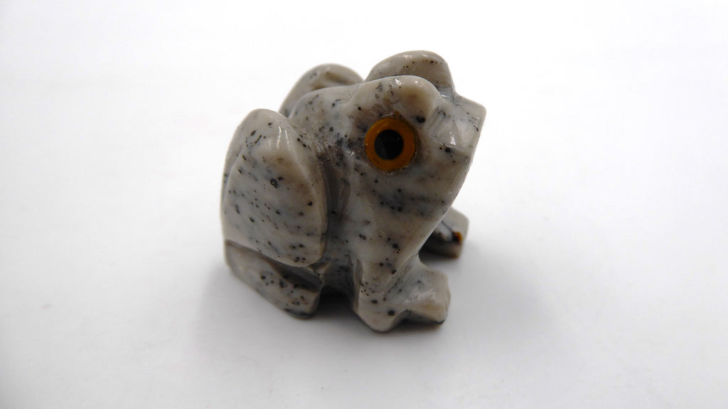 Petite grenouille en pierre rhodonite