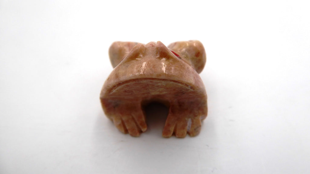 Petite grenouille en pierre rhodonite