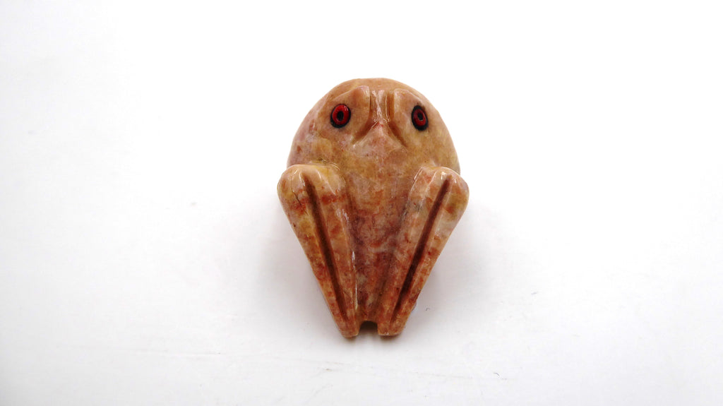 Petite grenouille en pierre rhodonite