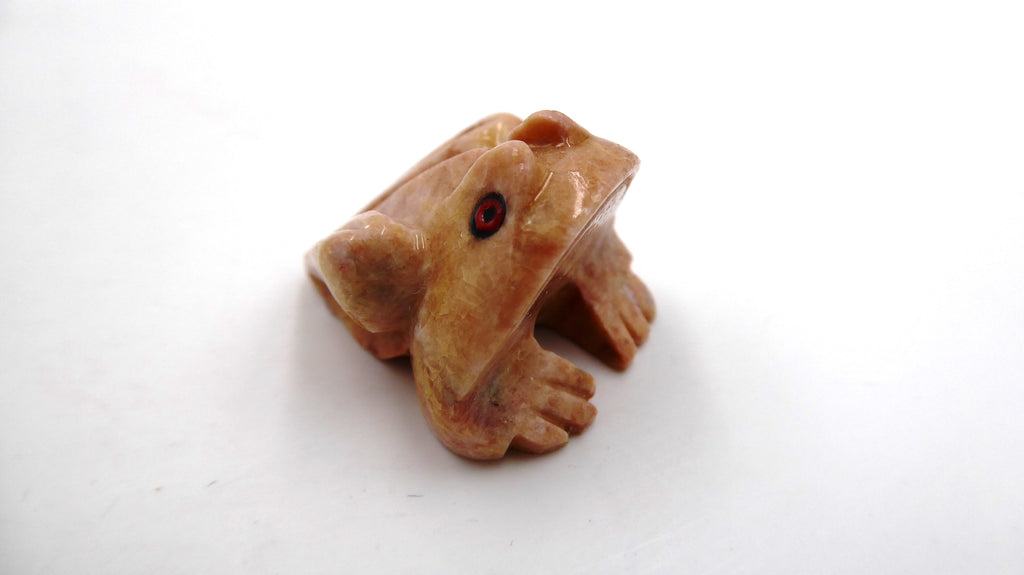 Petite grenouille en pierre rhodonite