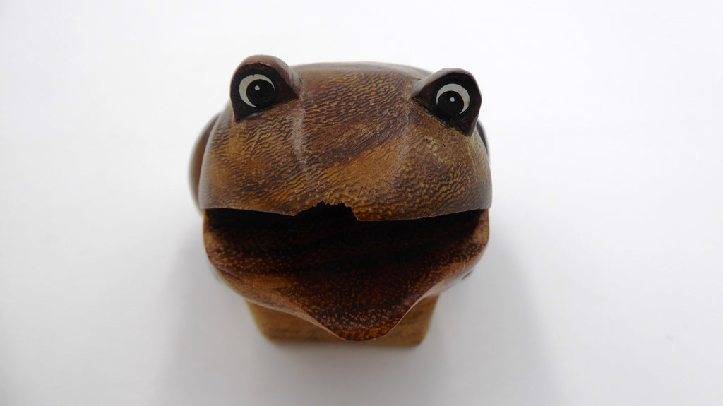 Grenouille en bois effet bois multicolores