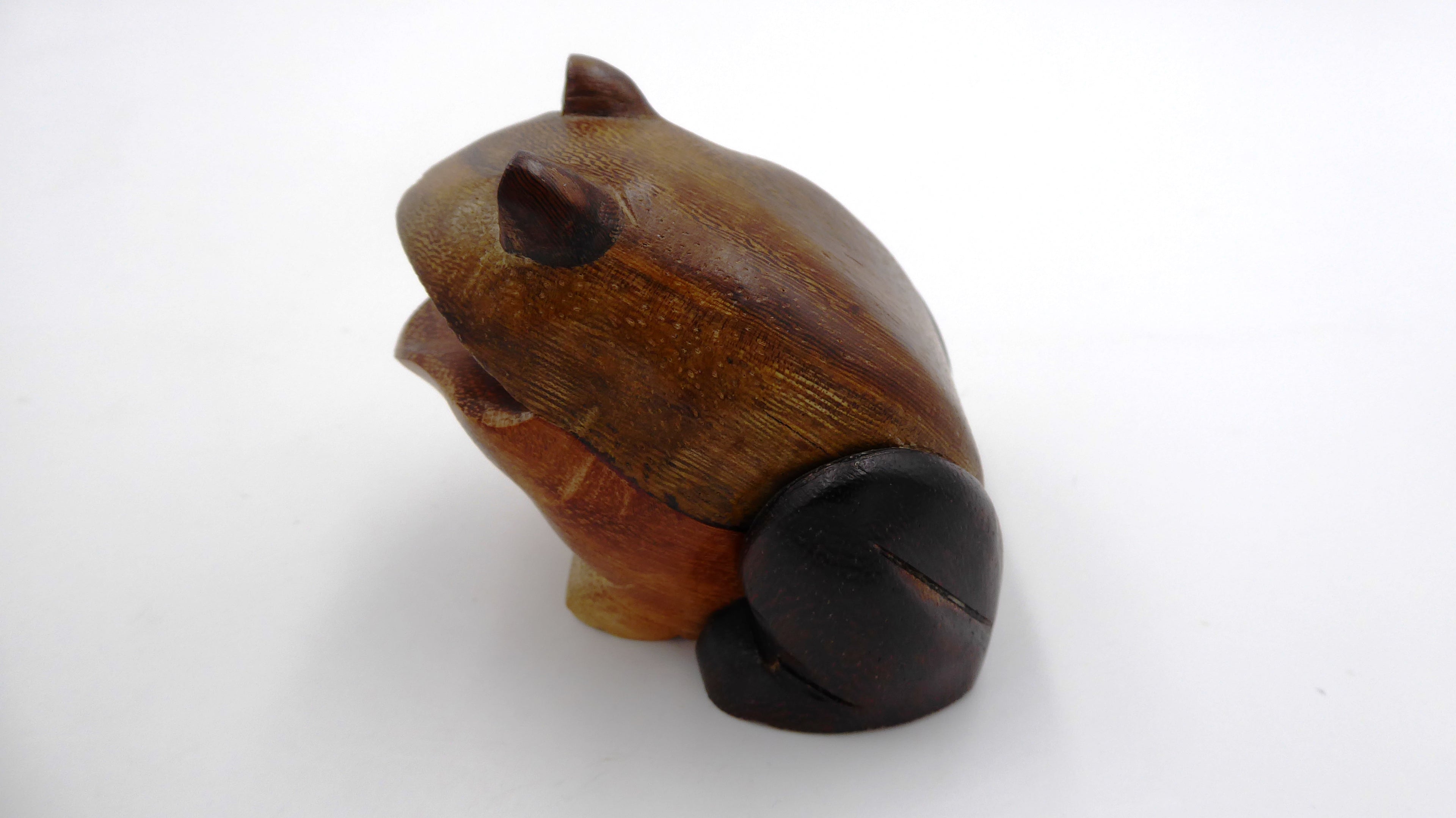 Grenouille en bois effet bois multicolores