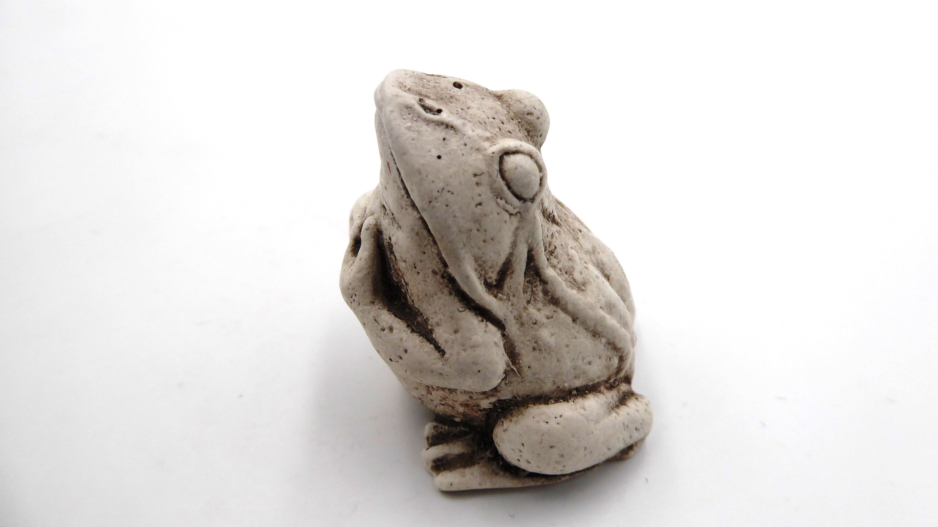 Grenouille en composite blanchi