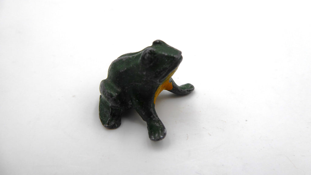 Rare couple de grenouille en plomb et plomb peint ROGER (Fonderie Henri ROGER)