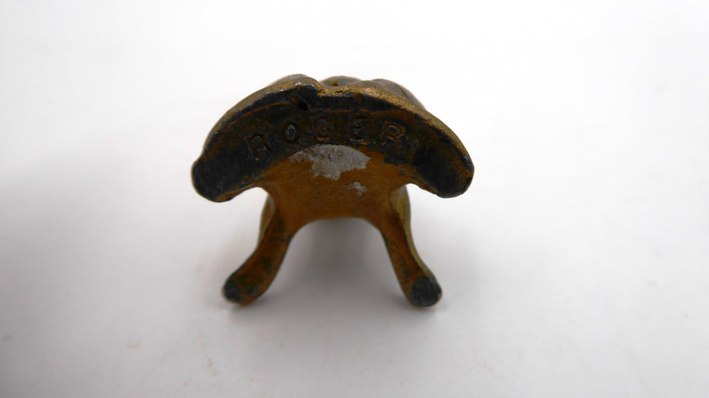 Rare couple de grenouille en plomb et plomb peint ROGER (Fonderie Henri ROGER)