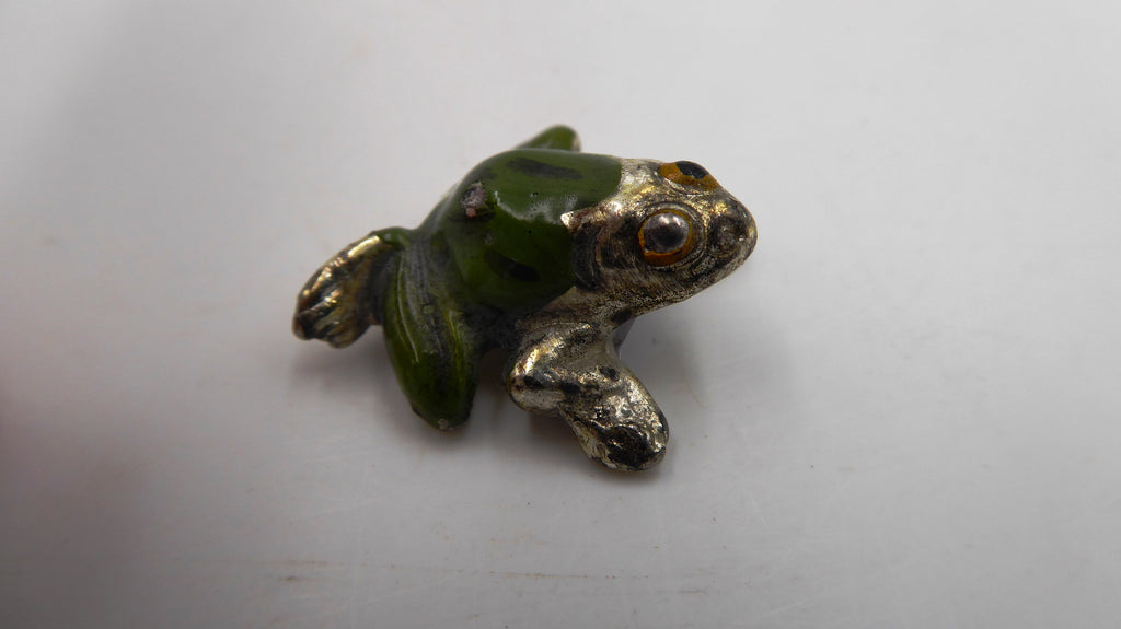 Petite grenouille en métal argenté ELRO
