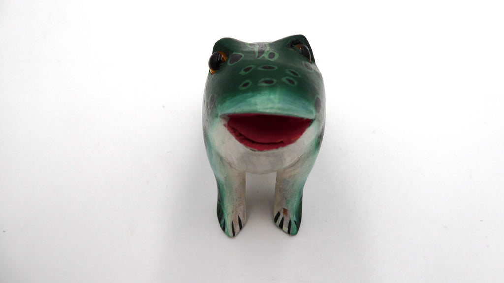 Grenouille en bois peinte
