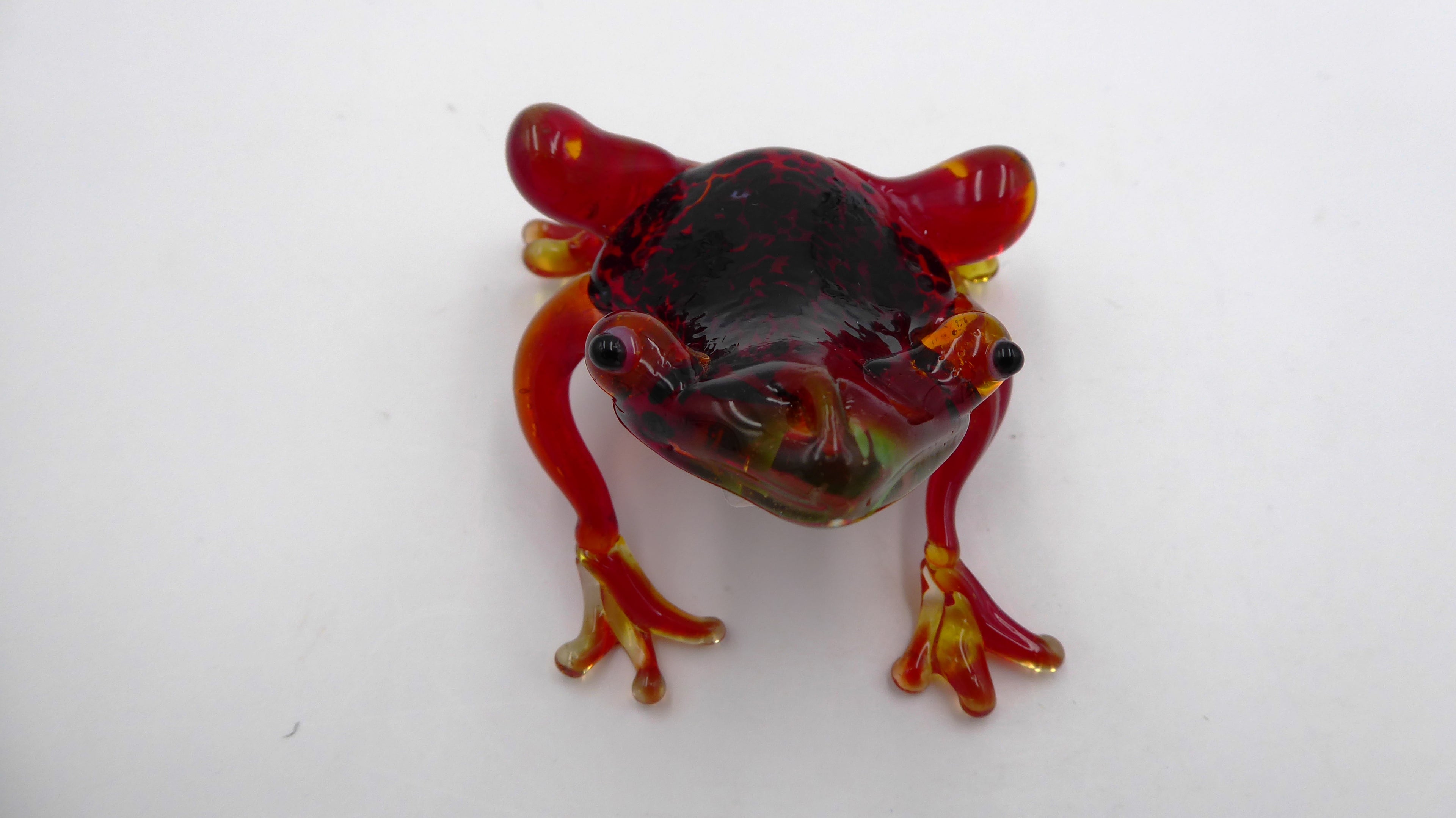 Grenouille en verre soufflé artisanale rouge multiples effets