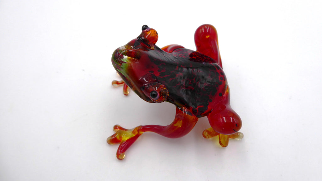 Grenouille en verre soufflé artisanale rouge multiples effets
