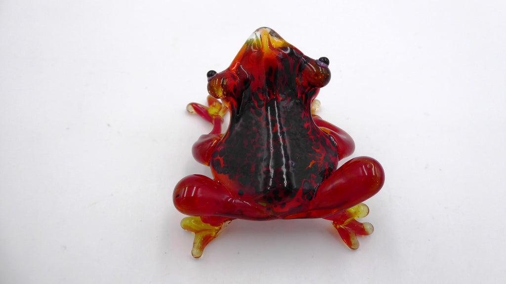 Grenouille en verre soufflé artisanale rouge multiples effets