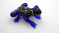 Grenouille en verre soufflée violette à la tête noirâtre