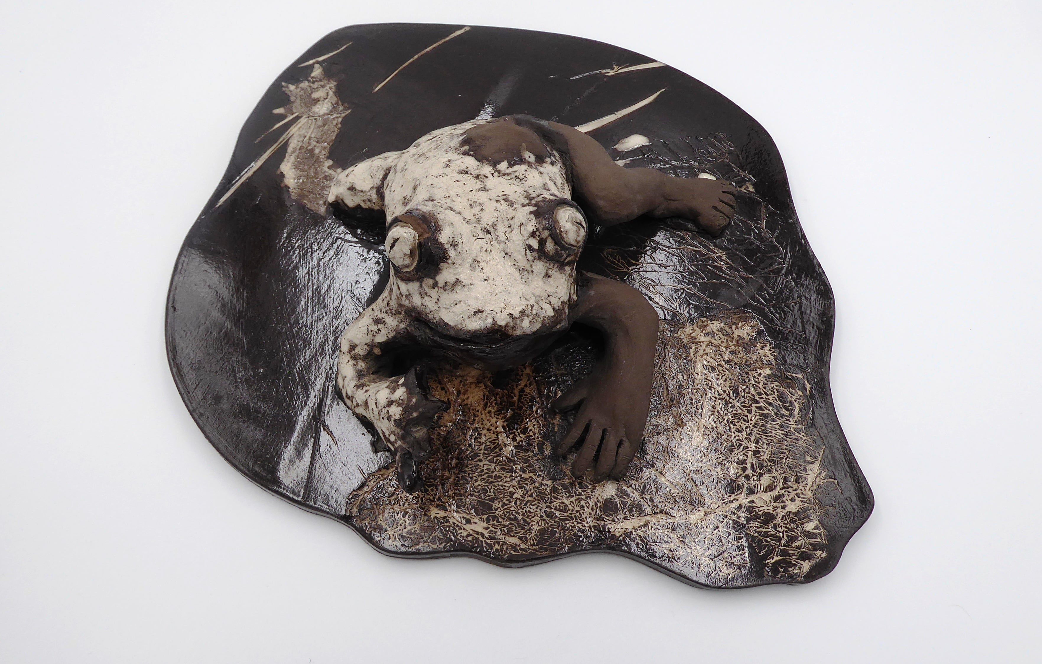 Sculpture artisanale EXEMPLAIRE ARTISTE UNIQUE en céramique noire et blanche