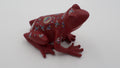 Grenouille en composite rouge décorée