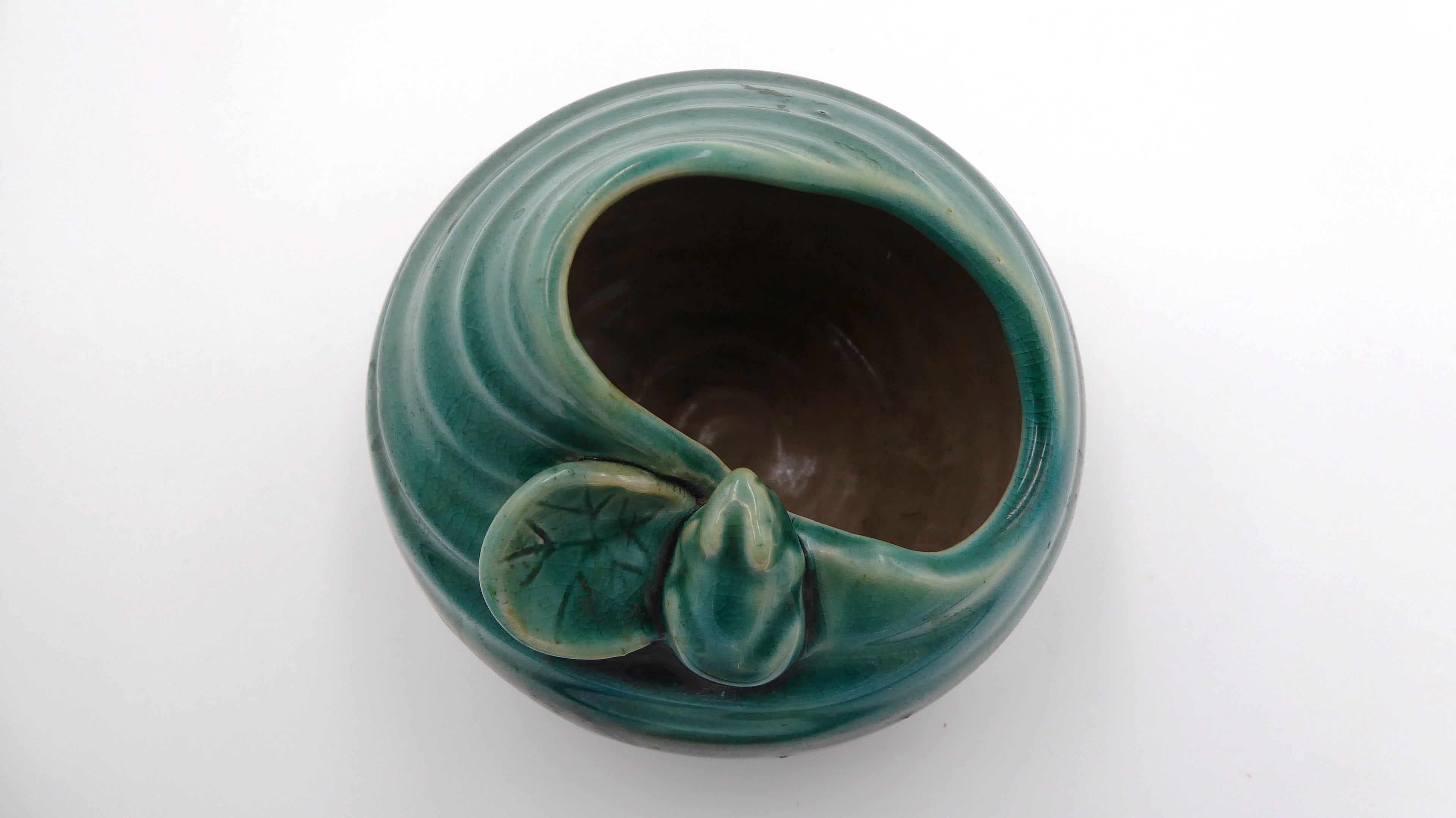 Vase/verseuse céramique grenouille sur feuille
