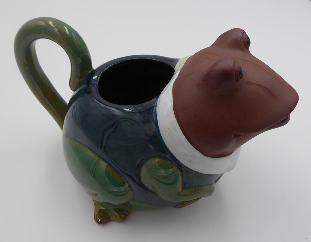 Broc céramique grenouille tête marron