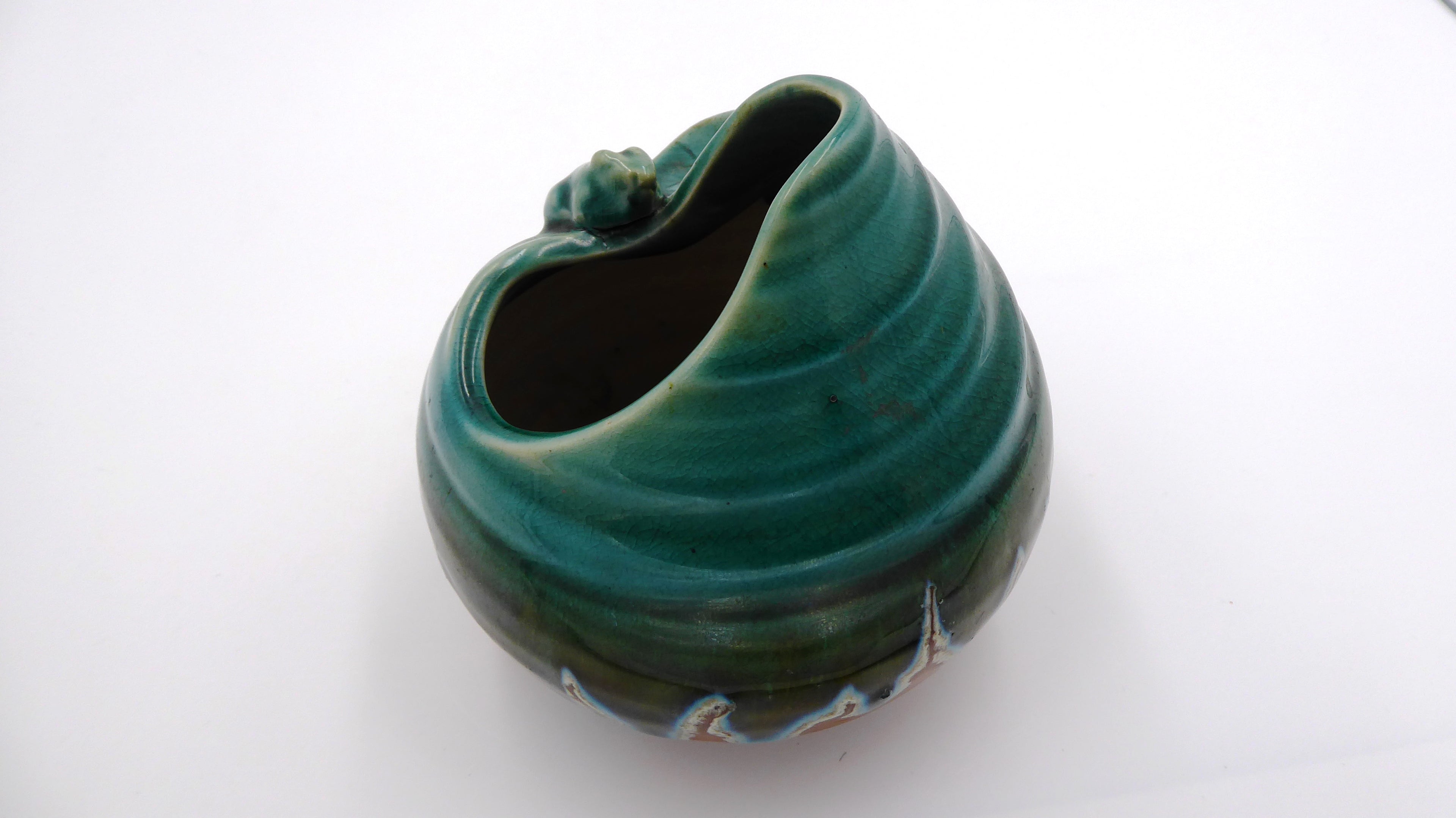 Vase/verseuse céramique grenouille sur feuille