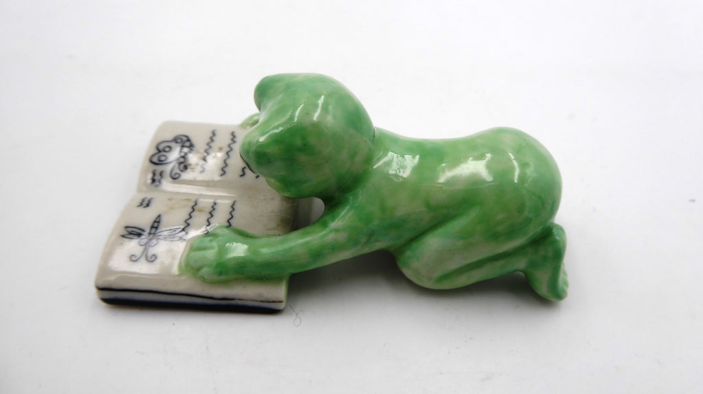 Grenouille lisant un livre