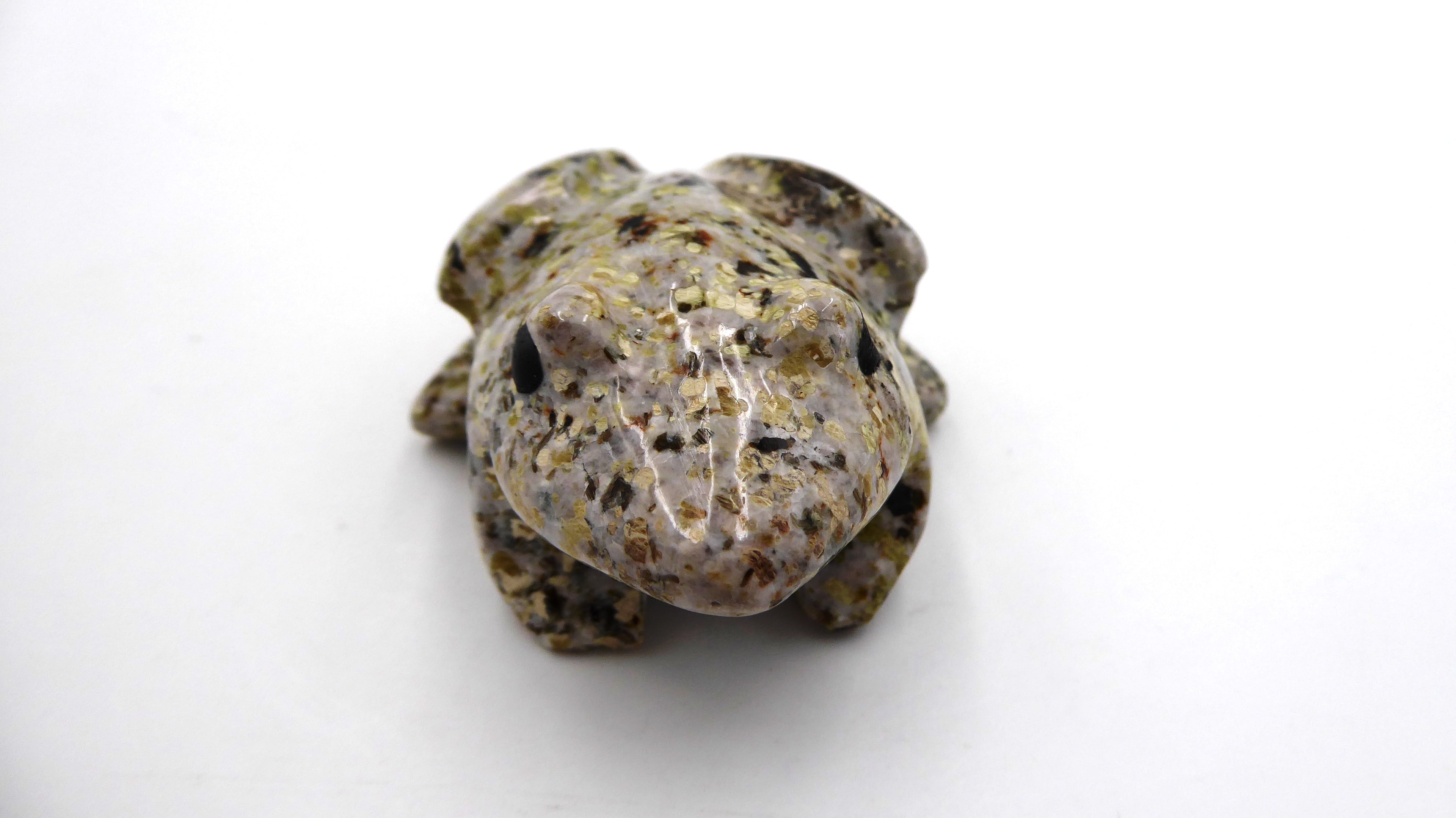 Grenouille en pierre tacheté et vernis