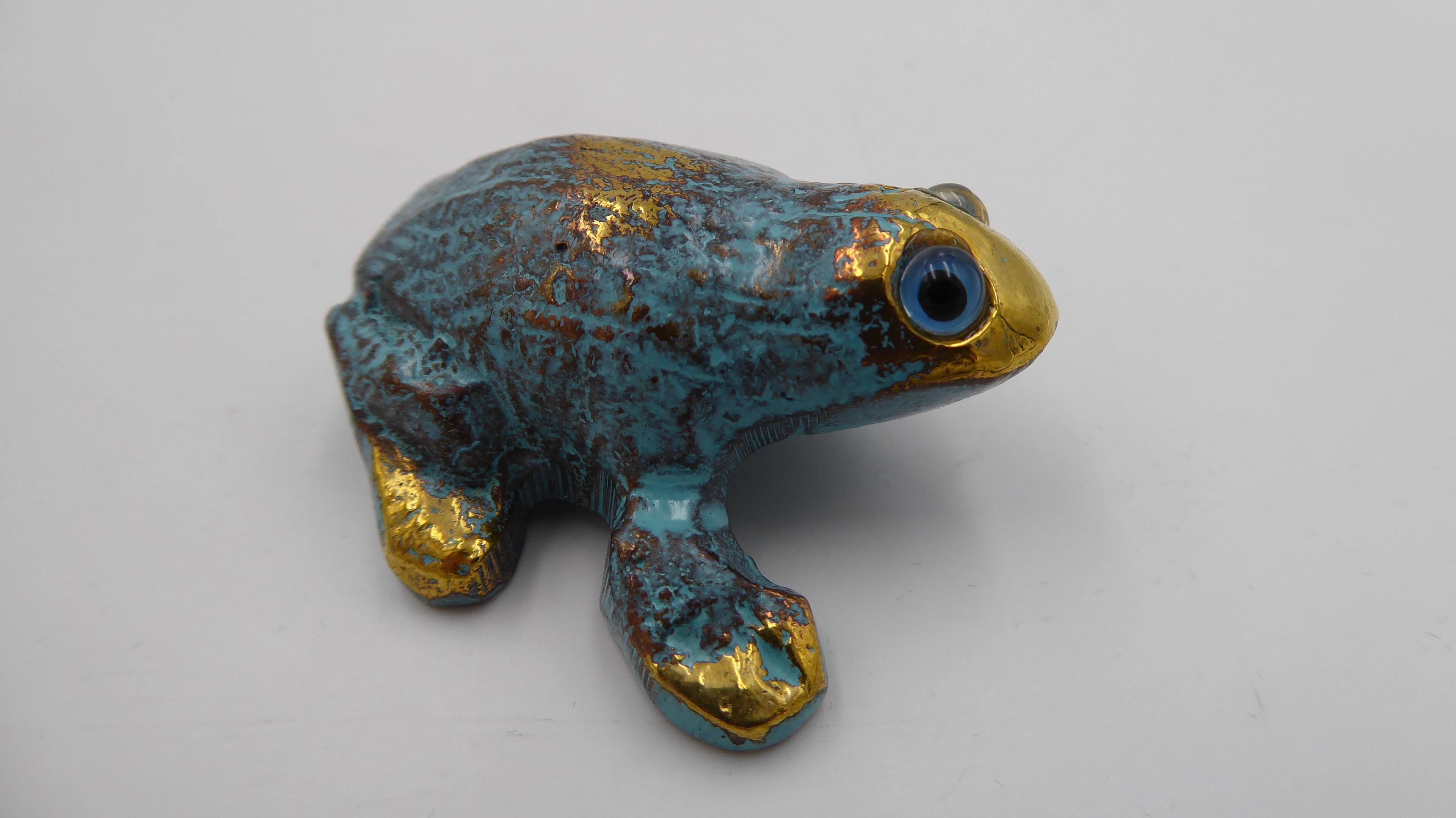 Grenouille en laiton oxidé