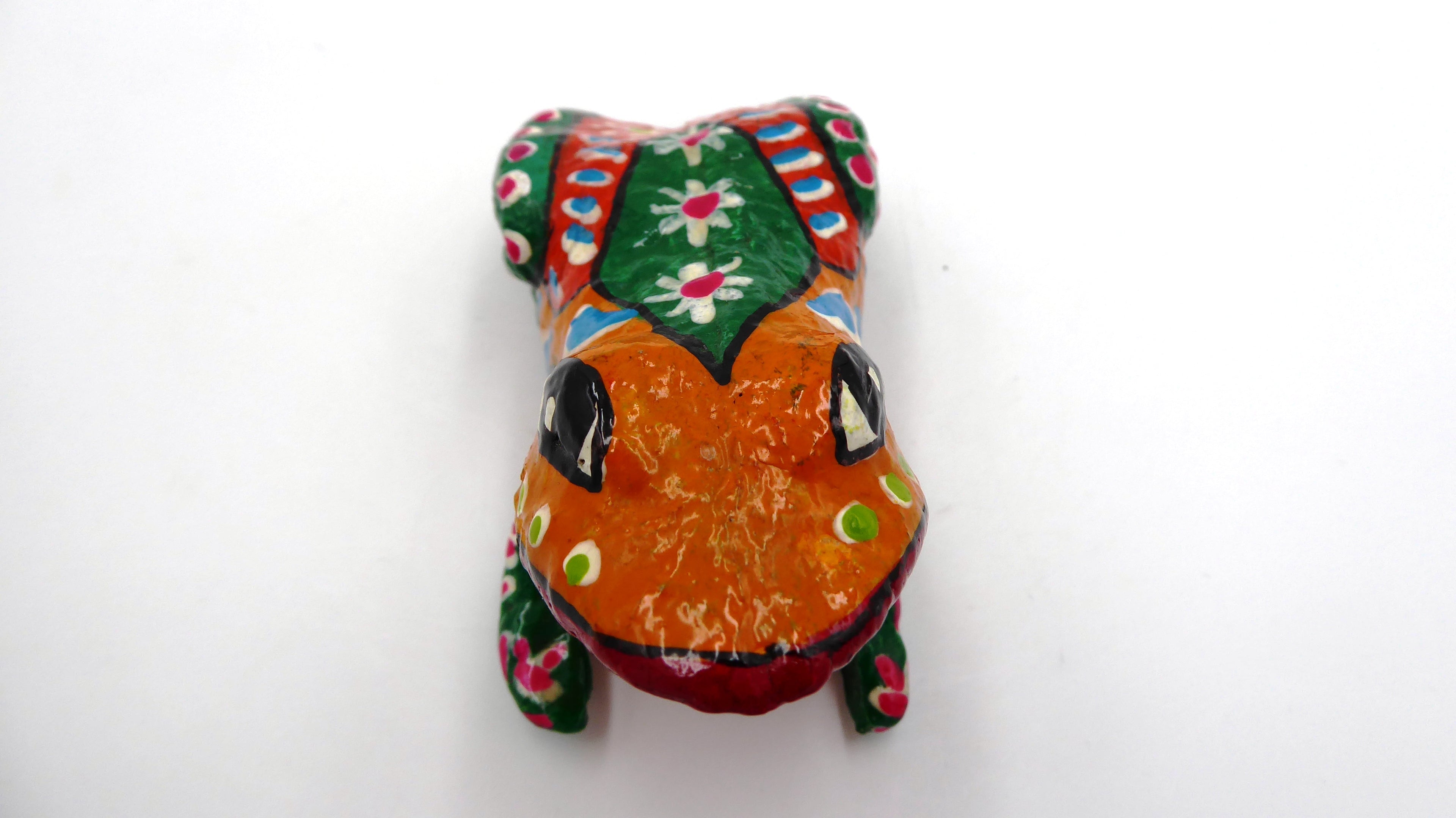 Grenouille cubaine en bois peinte à la main